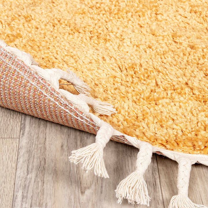 Rund Matta Med Hög Lugg  - Lofty Fringe Fringe Gul - 5