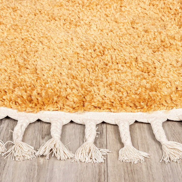 Rund Matta Med Hög Lugg  - Lofty Fringe Fringe Gul - 6