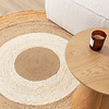 Rund Jute Matta - Mirai Border Vit/Natur - thumbnail 2