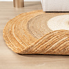 Rund Jute Matta - Mirai Border Vit/Natur - thumbnail 5