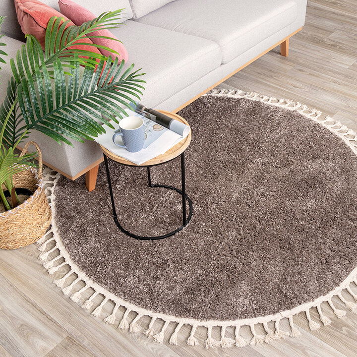 Rund Matta Med Hög Lugg  - Lofty Fringe Fringe Taupe - 3