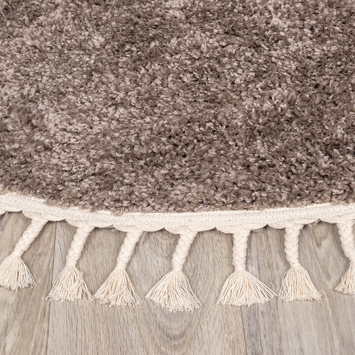 Rund Matta Med Hög Lugg  - Lofty Fringe Fringe Taupe - 5