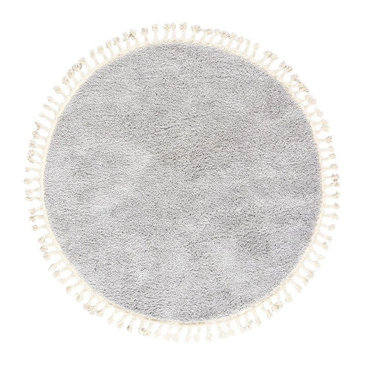 Rund Matta Med Hög Lugg  - Lofty Fringe Ljusgrå - 1