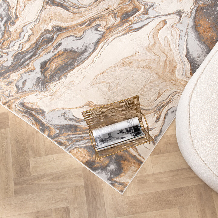 Marmormönstrad Matta - Leonore Marble Gräddvit/Grå - 1