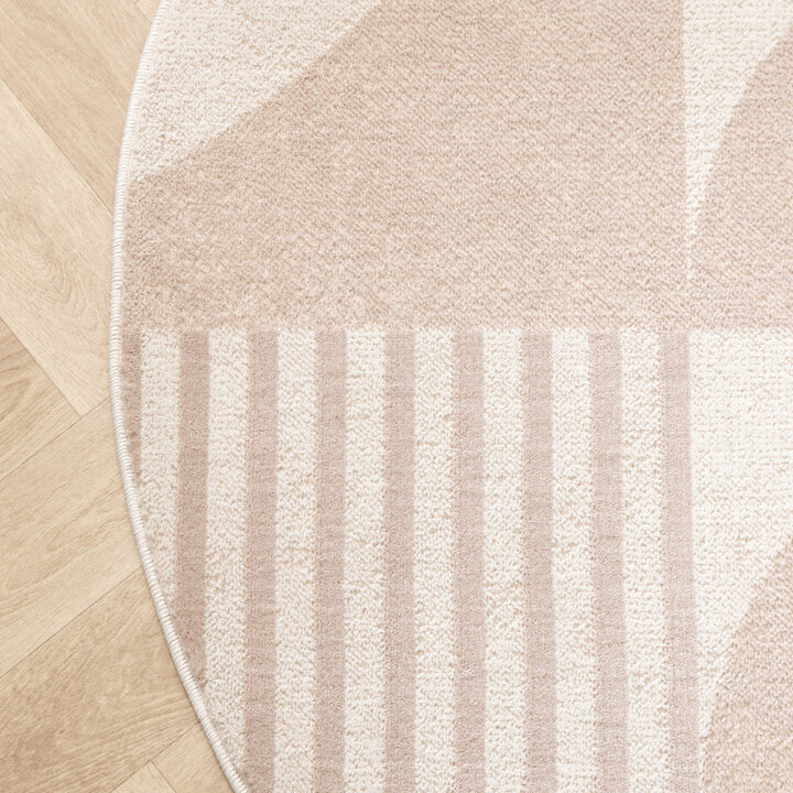 Rund Japandi-Matta - Aurora Circles Beige - 4