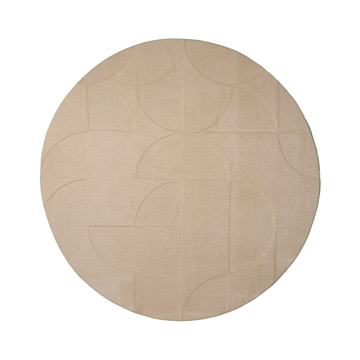 Rund Skandinavisk Matta - Charm Circles Beige - 1