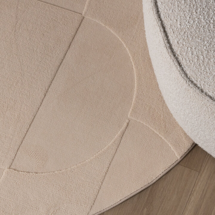 Rund Skandinavisk Matta - Charm Circles Beige - 3