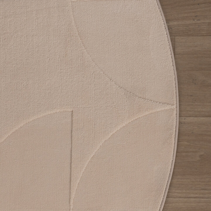 Rund Skandinavisk Matta - Charm Circles Beige - 5