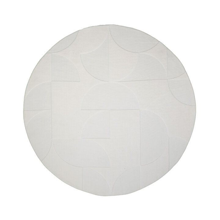 Rund Skandinavisk Matta - Charm Circles Vit - 1