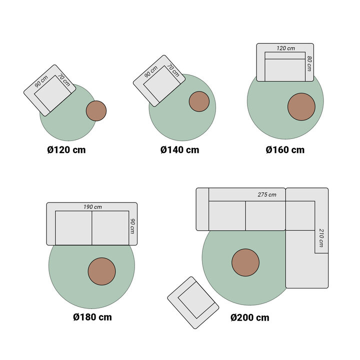 Rund Skandinavisk Matta - Charm Circles Vit - 8