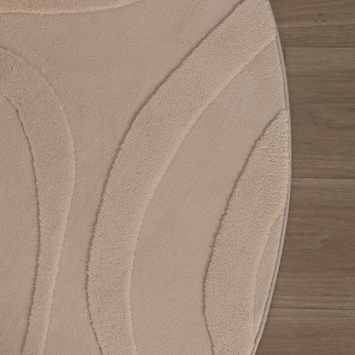 Rund Skandinavisk Matta - Charm Shapes Beige - 5