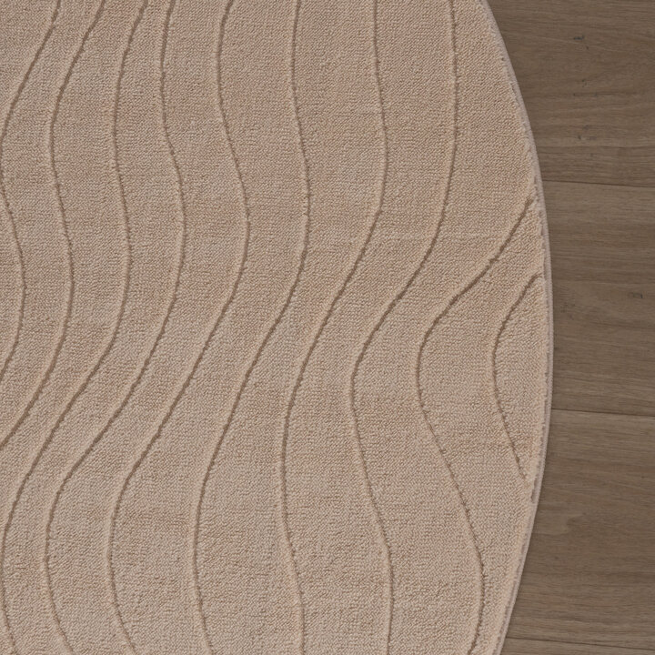 Rund Skandinavisk Matta - Charm Waves Beige - 5