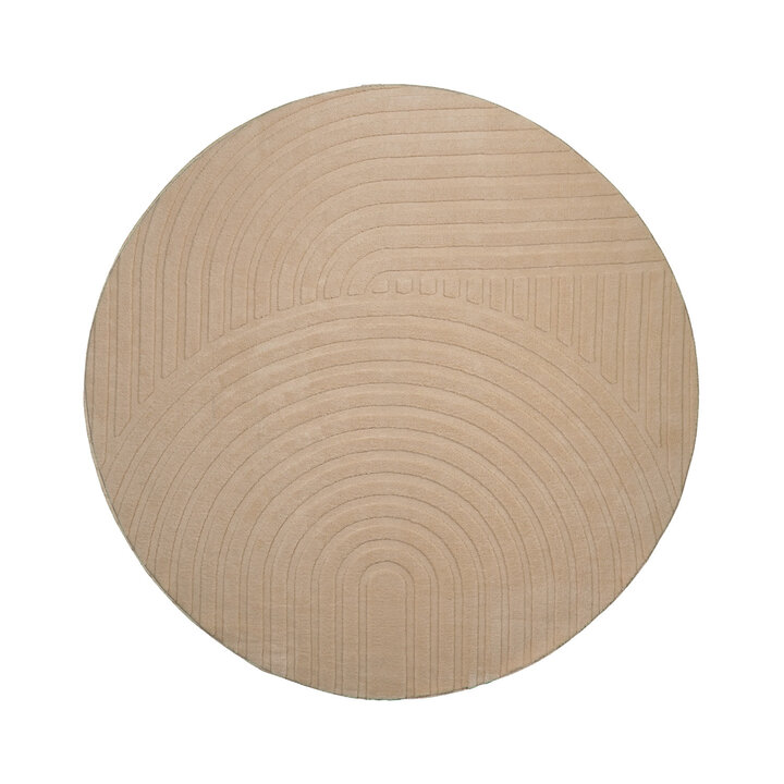 Rund Skandinavisk Matta - Charm Curves Beige - 1