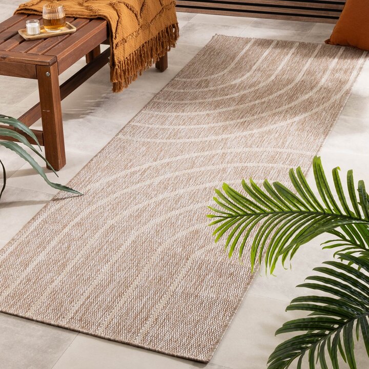 Balkongmatta - Sierra Curves Beige/Gräddvit