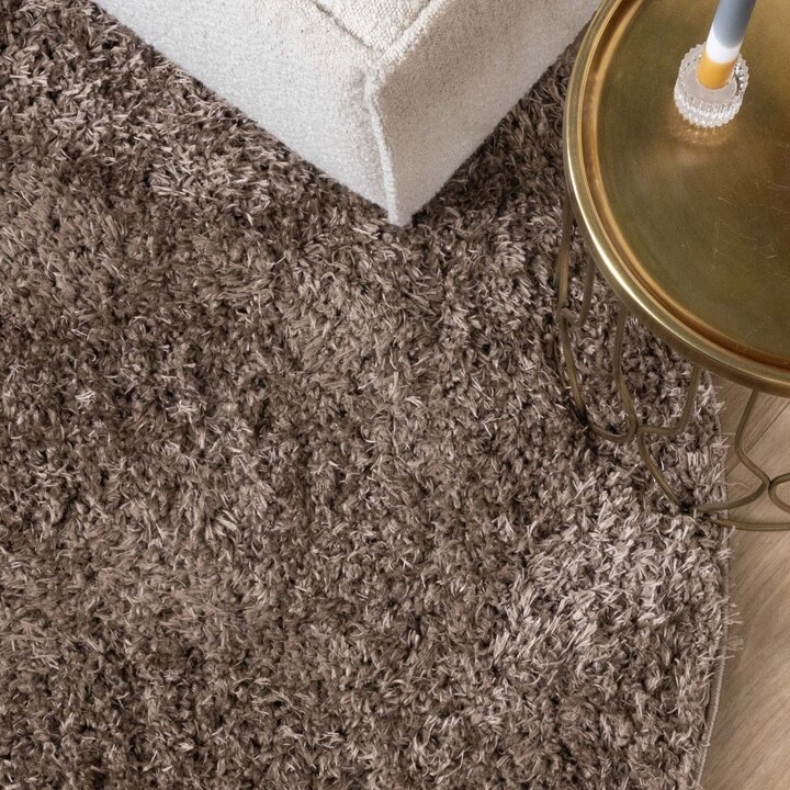 Rund Shagmattor - Blaze Taupe - 3