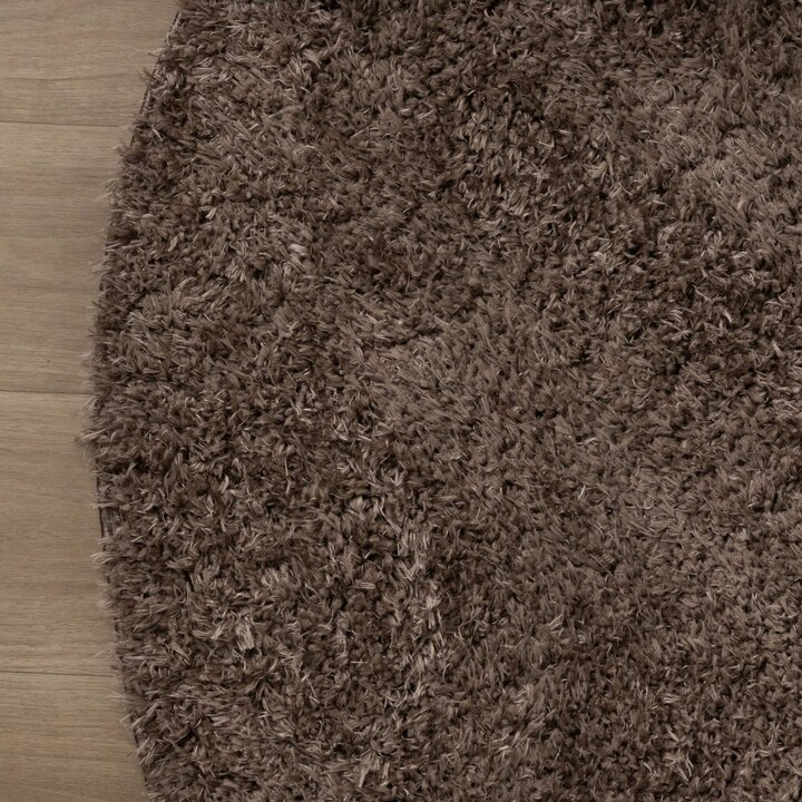 Rund Shagmattor - Blaze Taupe - 5