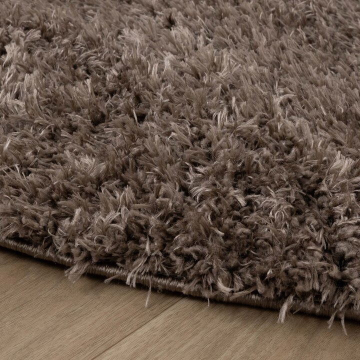 Rund Shagmattor - Blaze Taupe - 6