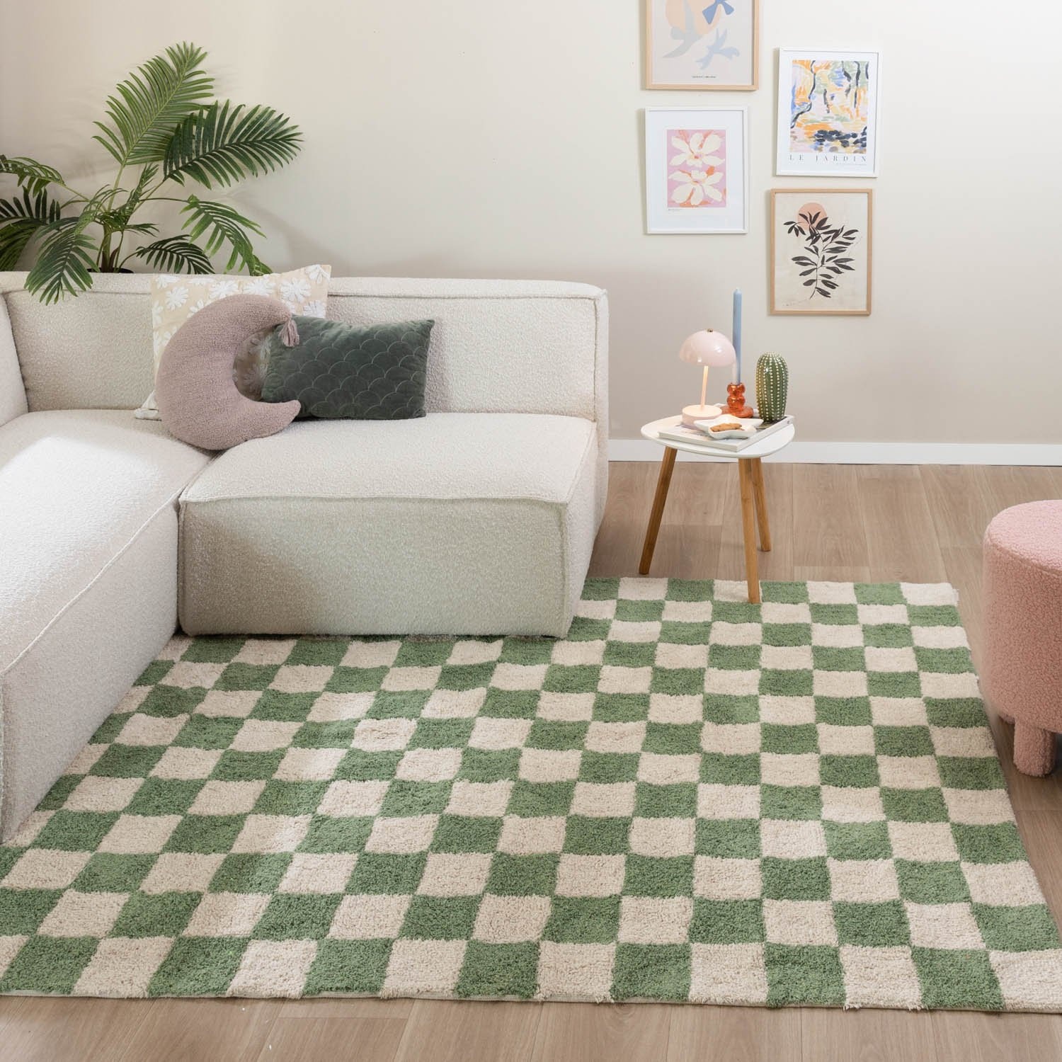 Retromatta - Gambit Grön/Vit