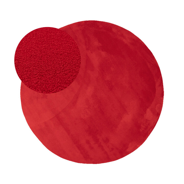 Rund Tvättbar Matta - Vivid Röd - 1
