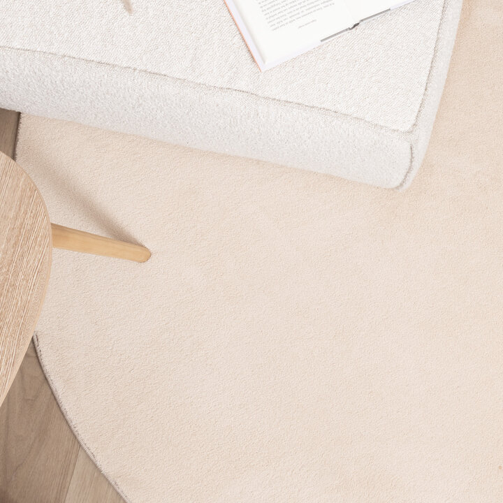 Rund Tvättbar Matta - Vivid Beige - 2