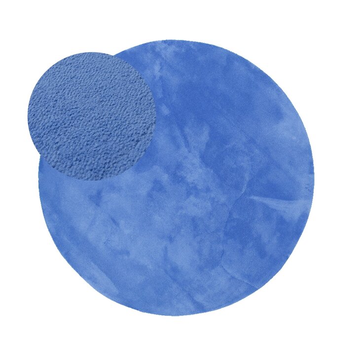 Rund Tvättbar Matta - Vivid Blå - 1