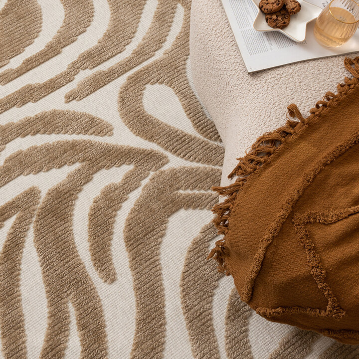 Tvättbar Matta - Dunya Zebra Beige/Vit - 2
