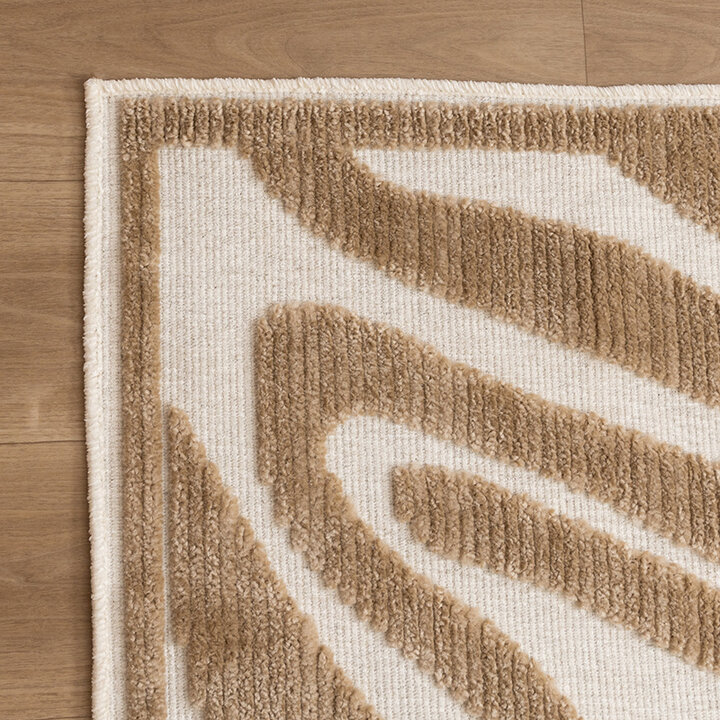 Tvättbar Matta - Dunya Zebra Beige/Vit - 4