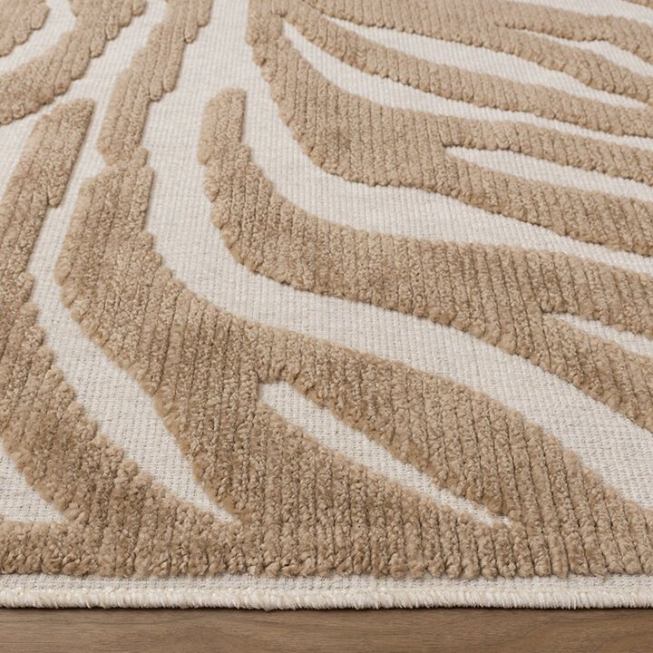 Tvättbar Matta - Dunya Zebra Beige/Vit - 5