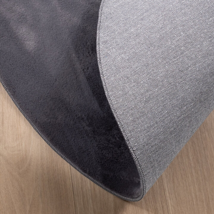 Rund Matta Med Låg Lugg - Cozy Antracit - 6