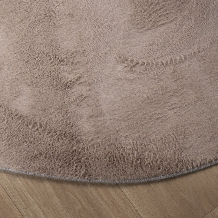 Rund Matta Med Låg Lugg - Cozy Taupe - 4