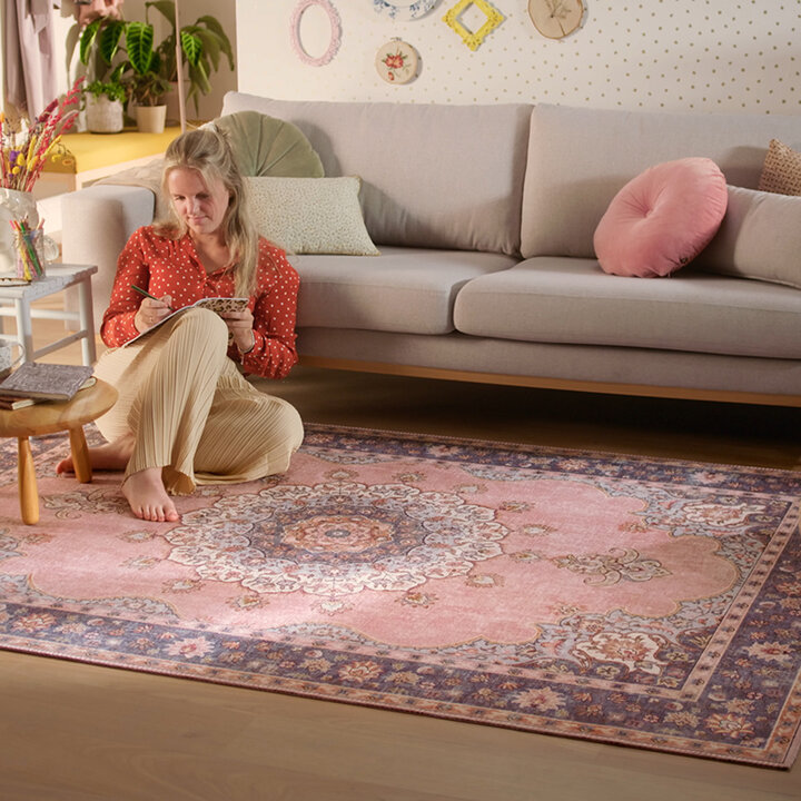 Matta I Vintagestil - Lily Medaillon Rosa - 3