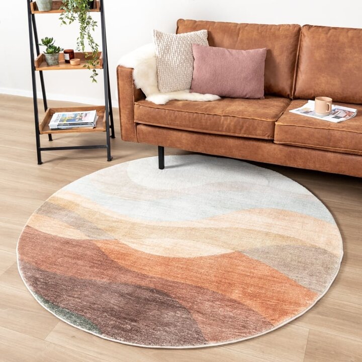 Rund Modern Matta - Field Terrakotta