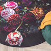 Rund Blommig Matta - Florine Svart/Rosa - thumbnail 2