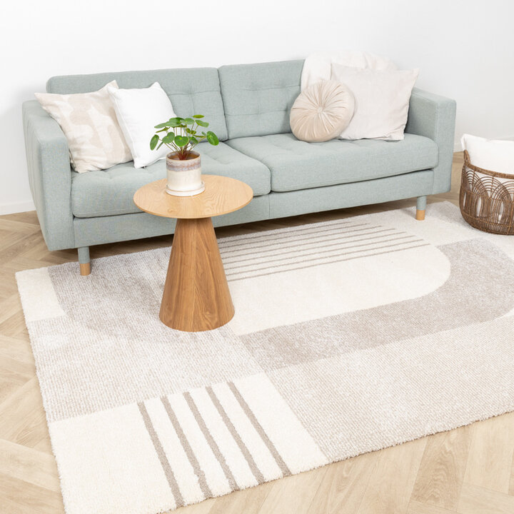 Matta Med Hög Lugg - Serene Shapes Gräddvit - 3