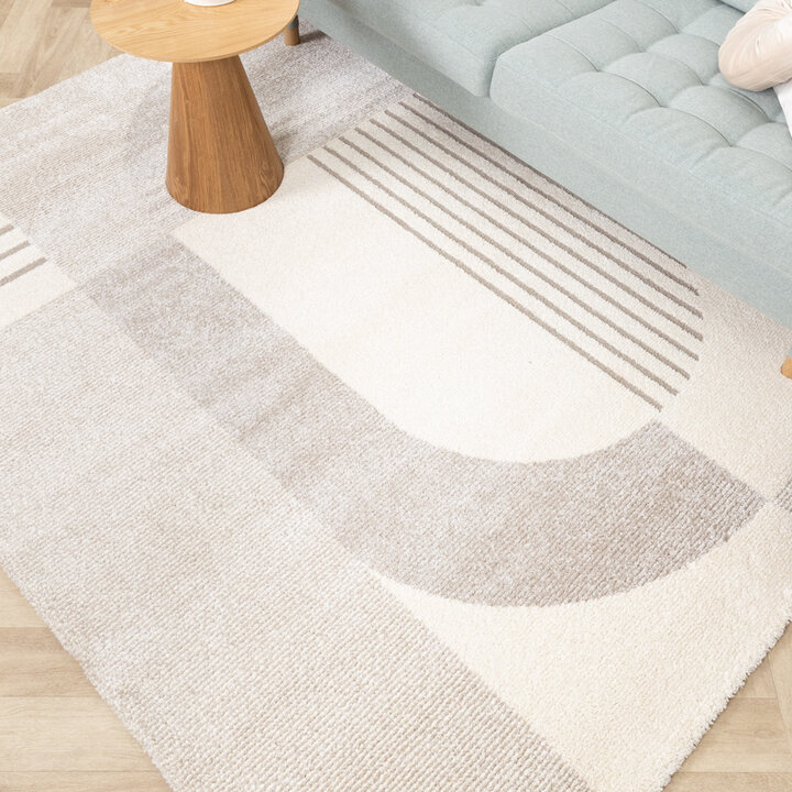 Matta Med Hög Lugg - Serene Shapes Gräddvit - 4