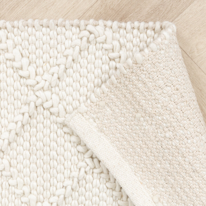 Vävd Matta I Ull - Knit Gräddvit - 8