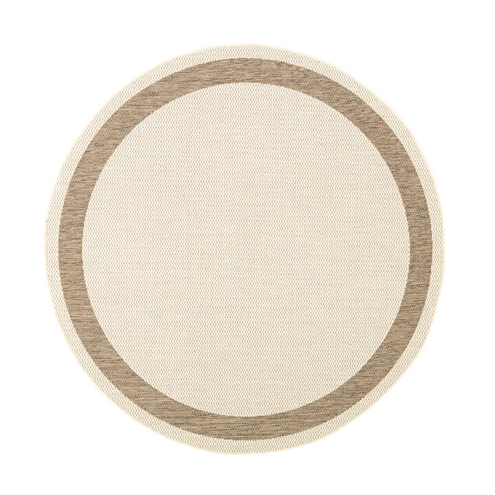 Rund Jute Utomhusmatta - Nomad Edge Gräddvit - 1