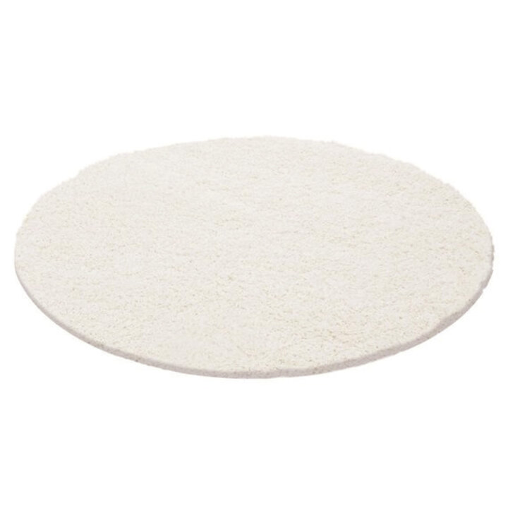 Rund Matta Med Hög Lugg  - Solid Vit - 1
