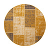 Rund Lapptäckesmatta - Spring Patchwork Gul/Taupe - thumbnail 1