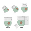 Rund Lapptäckesmatta - Spring Patchwork Gul/Taupe - thumbnail 6