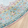 Rund Matta I Vintagestil - Lily Medaillon Ljusblå - thumbnail 5
