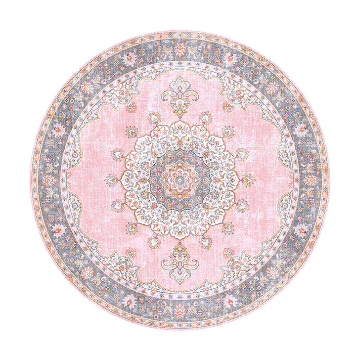 Rund Matta I Vintagestil - Lily Medaillon Rosa - 1