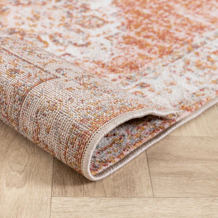 Vintage-Löpare - Spring Medaillon Terrakotta/Gräddvit - 6