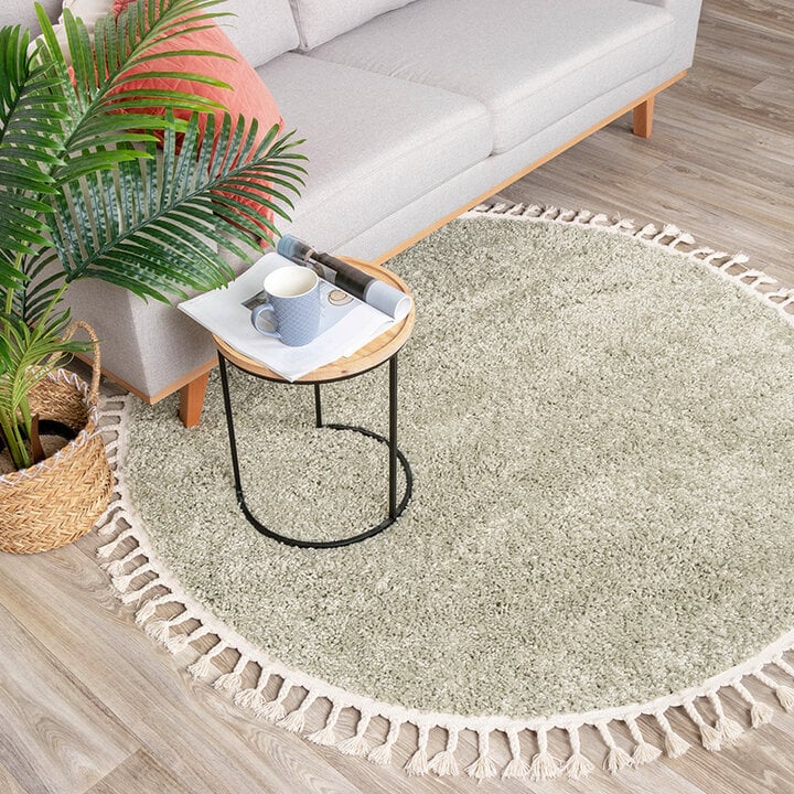 Rund Matta Med Hög Lugg  - Lofty Fringe Mintgrön - 3