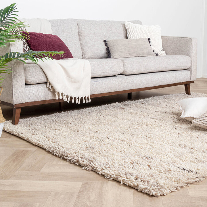Ullmatta Med Hög Lugg - Royal Gräddvit/Taupe - 3