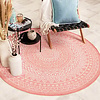 Rund Utomhusmatta - Summer Aztec Rosa - thumbnail