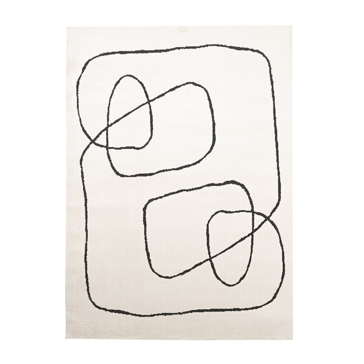 Japandi-Matta - Yori Lines Gräddvit/Svart - 1