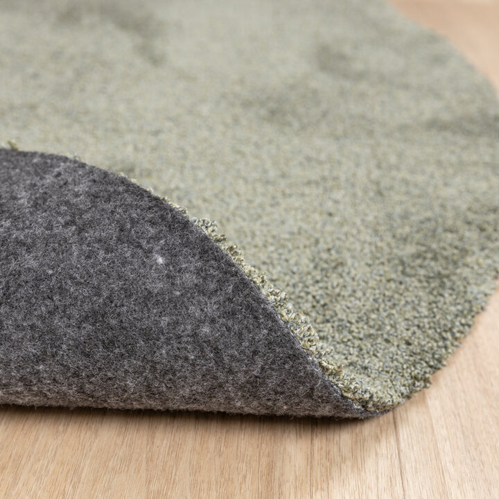 Rund Tvättbar Matta - Clean Grön - 7