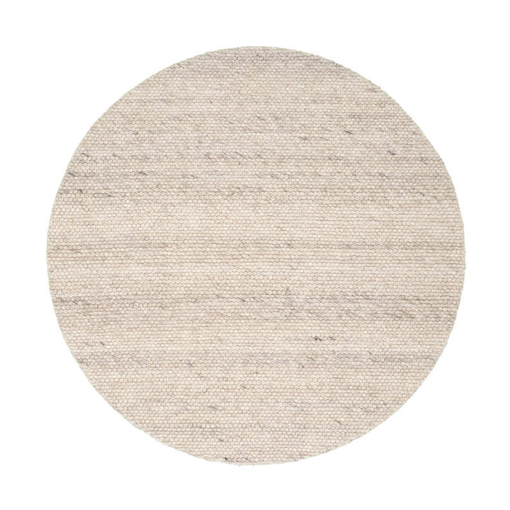 Rund Ullmatta - Feline Vit/Melerad - 1