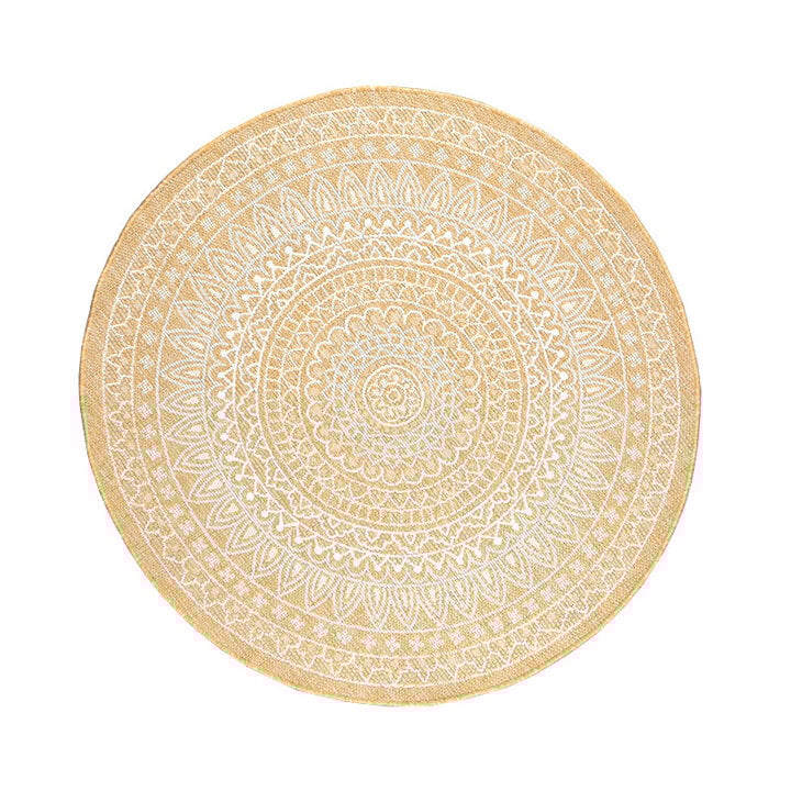 Rund Utomhusmatta - Summer Aztec Gul - 1